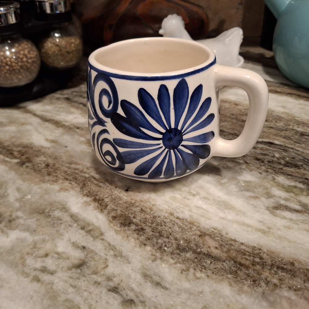 Blue Floral Ceramic Mug